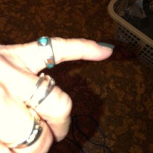 Real silver and turquoise ring size 6 1/2 approx.